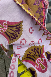 WOVEN COTTON KIMONO JACKET "YSIA" PINK/PURPLE