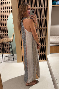 SLEEVELESS LONG DRESS "LEROS" MULTICOLOR