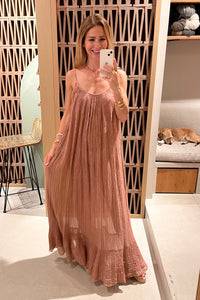 LONG BACKLESS DRESS "ASTARTI" RUSTY PINK