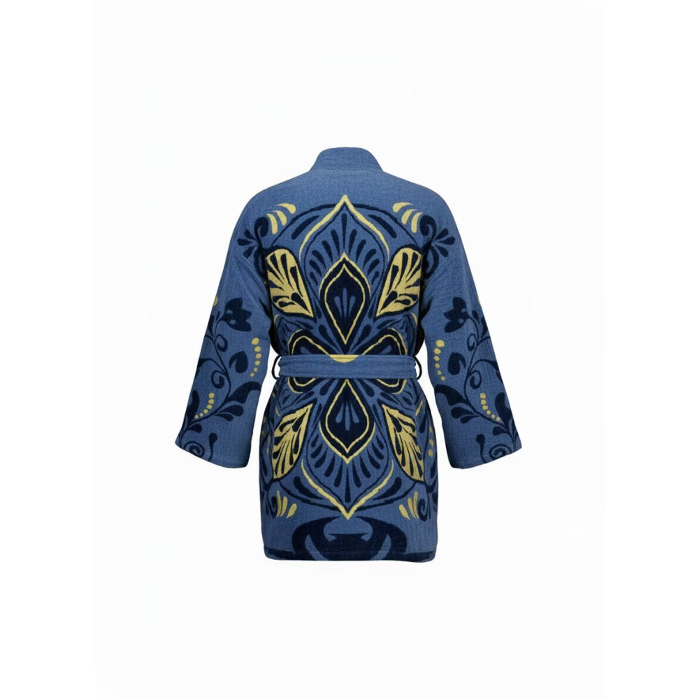 JACQUARD KIMONO JACKET DENIM BLUE/GOLD BLUE