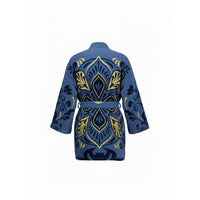 JACQUARD KIMONO JACKET DENIM BLUE/GOLD BLUE