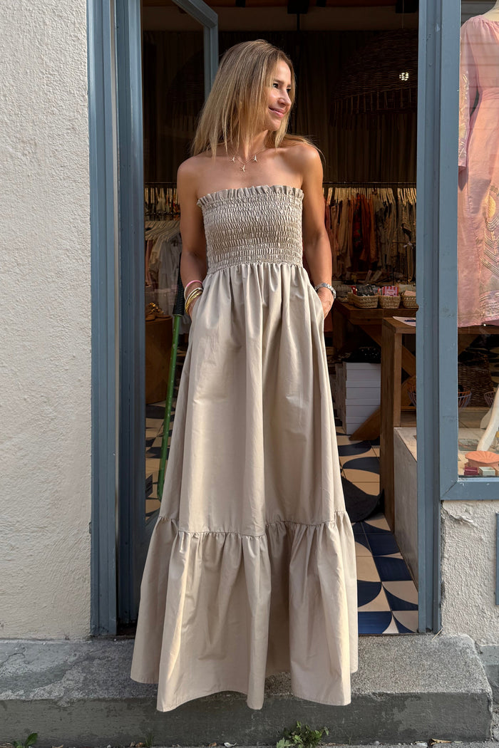 BANDEAU DRESS "ELPIS" SAND