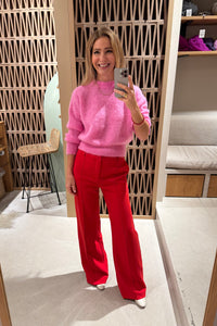 HIGHWAIST WIDE LEG PANTS RED