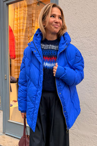 ULTRA OVERSIZED LONG PUFFER JACKET KINGSBLUE