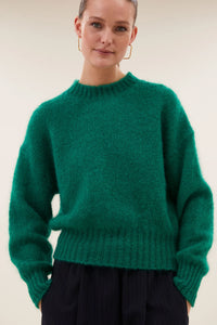 MOHAIR KNIT PULLOVER "SONNY" EVERGREEN