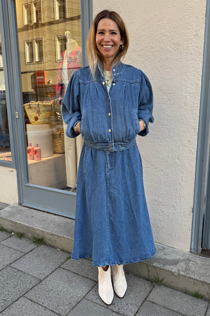 MIDI TENCEL DENIM SKIRT BLUE