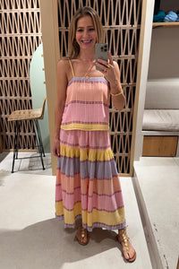 WOVEN STRAPPY TOP "LEROS" MULTICOLOR