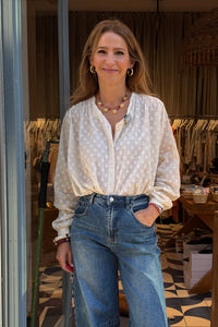 ORGANIC OVERSIZED COTTON BLOUSE OFF WHITE