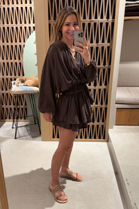 OVERSIZED MINI DRESS "MALIA" CHOCOLATE