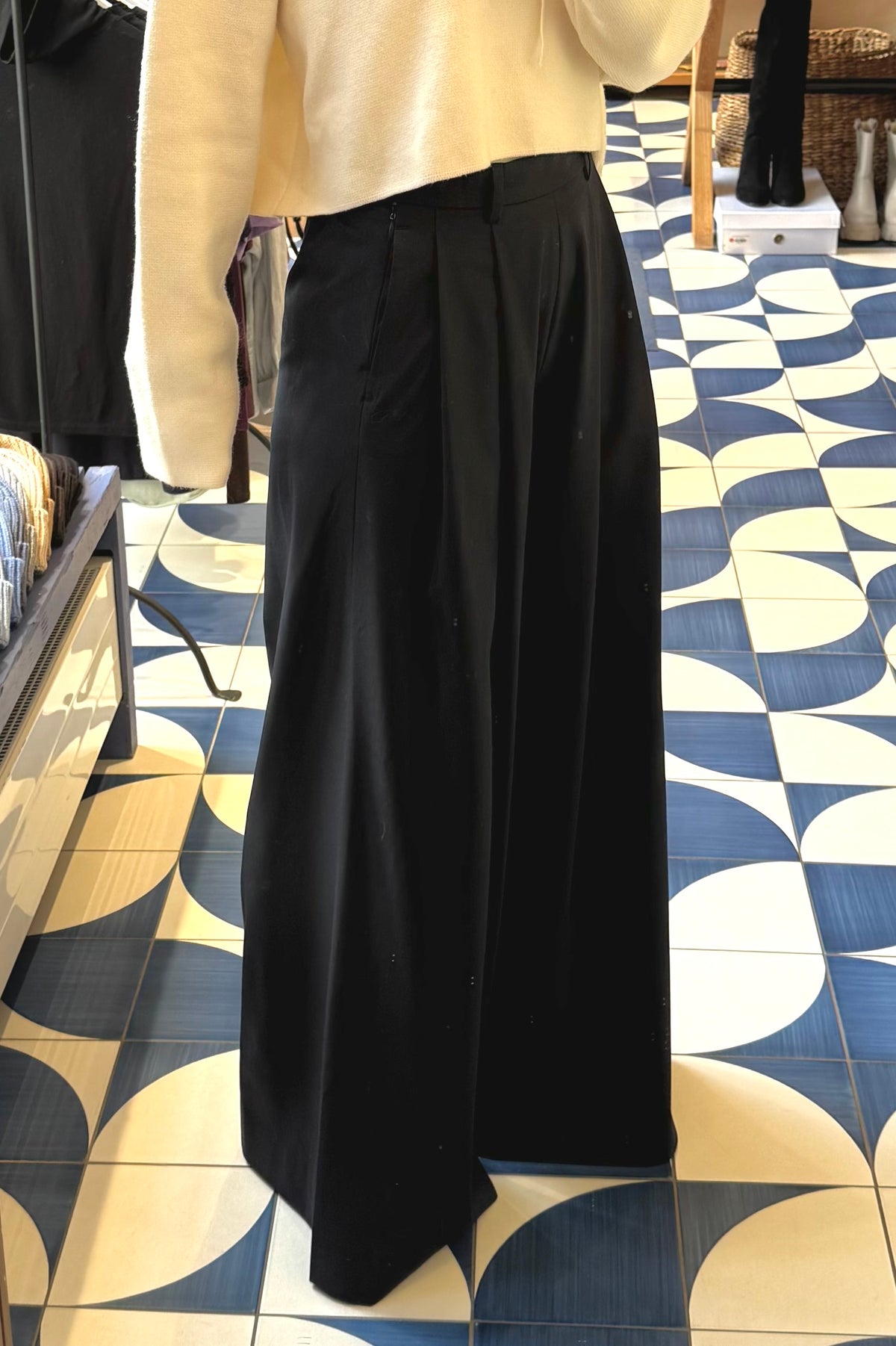 WIDE LEG PANTS DARK NAVY