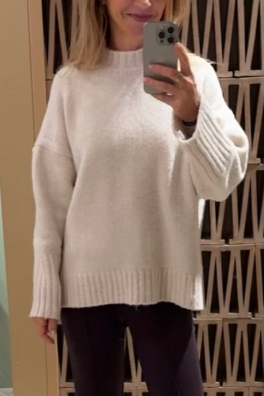 OVERSIZED SUPERSOFT CHUNKY PULLOVER OFFWHITE