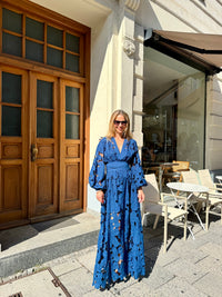 LONG LACE DRESS "ISYRA" ROYAL BLUE