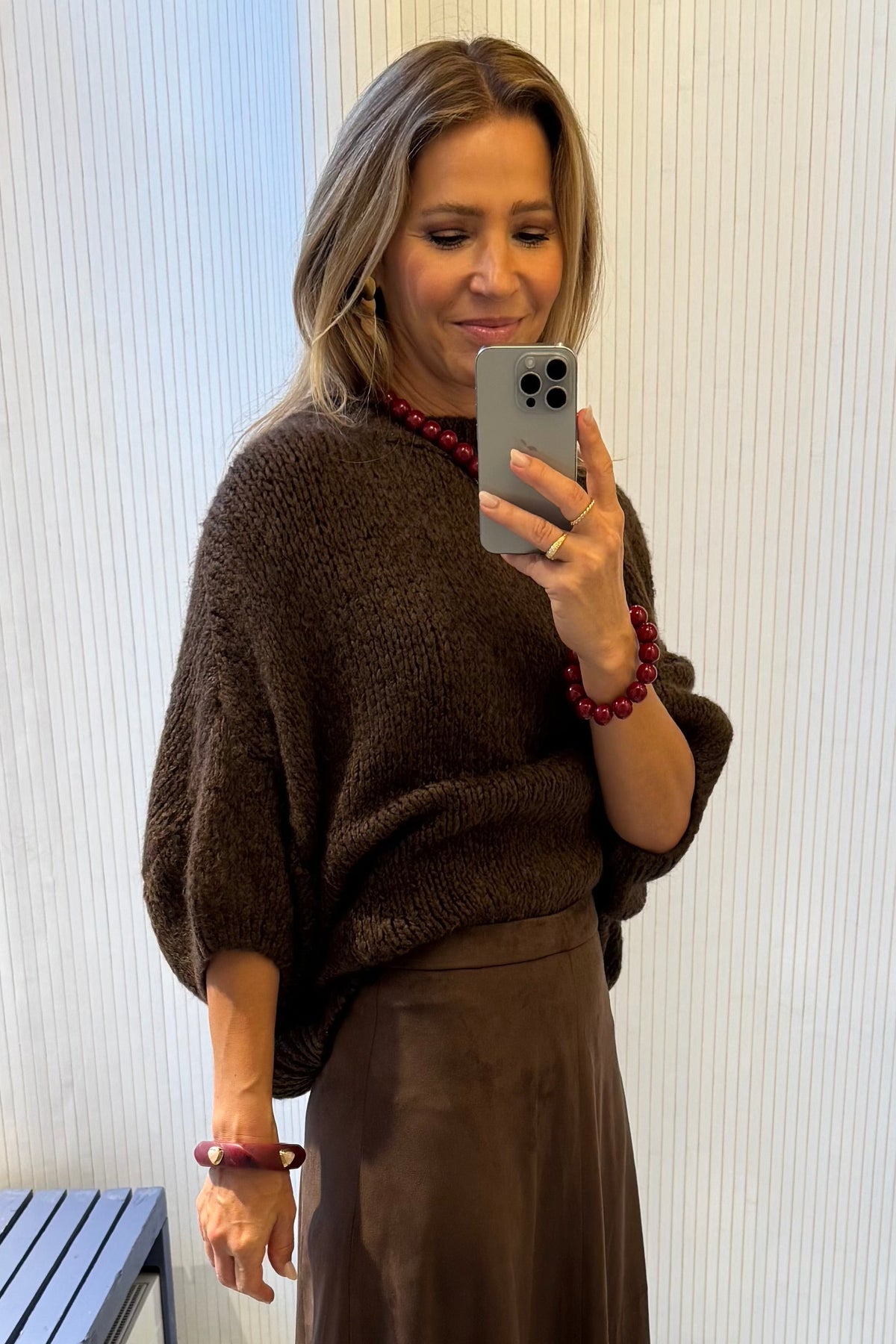 OVERSIZED SUPERSOFT MOHAIR-MIX CARDIGAN CHOCOLATE
