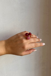 HANDMADE COCKTAIL RING "MURANO" BERRY