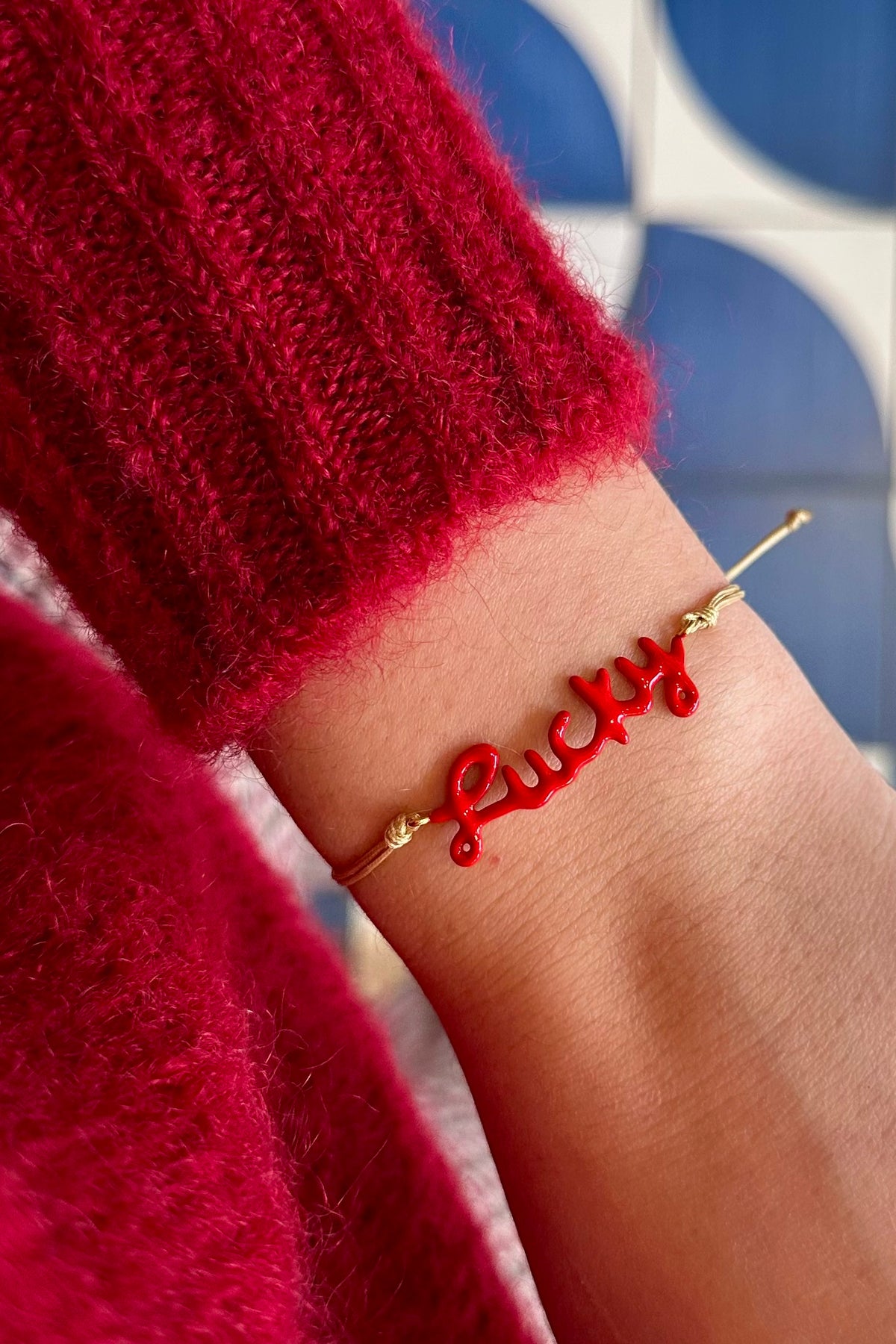 ENAMEL BRACELET "LUCKY" RED