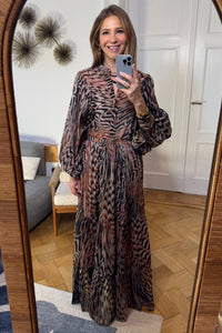 SILKY OVERSIZED BLOUSE "IVORY" MULTICOLOR