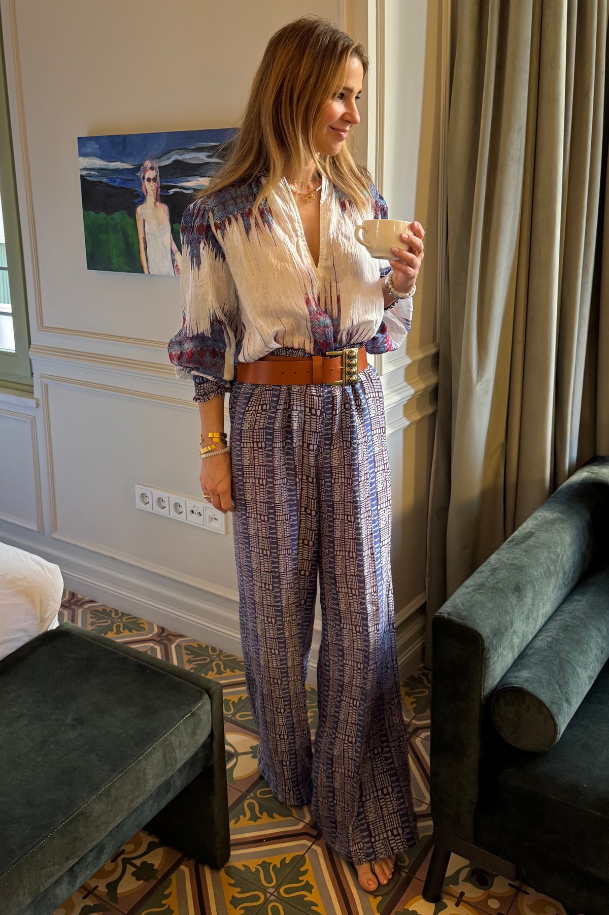 OVERSIZED TRANSPARENT BLOUSE „BOHEME“ MULTICOLOR