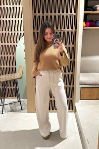 OVERSIZED DRAWSTRING SWEAT PANTS ICE BEIGE