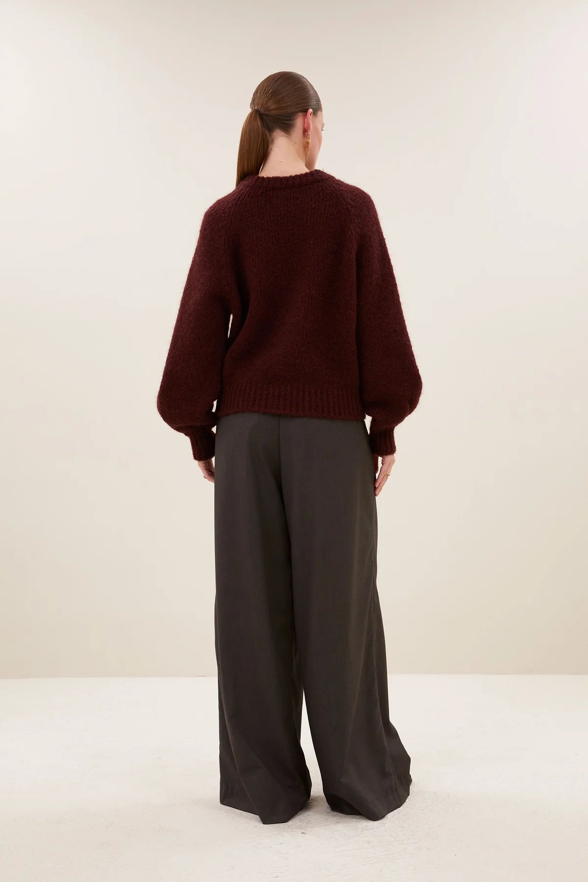 OVERSIZED ALPACA PULLOVER BORDEAUX