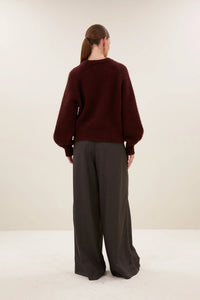 OVERSIZED ALPACA PULLOVER BORDEAUX