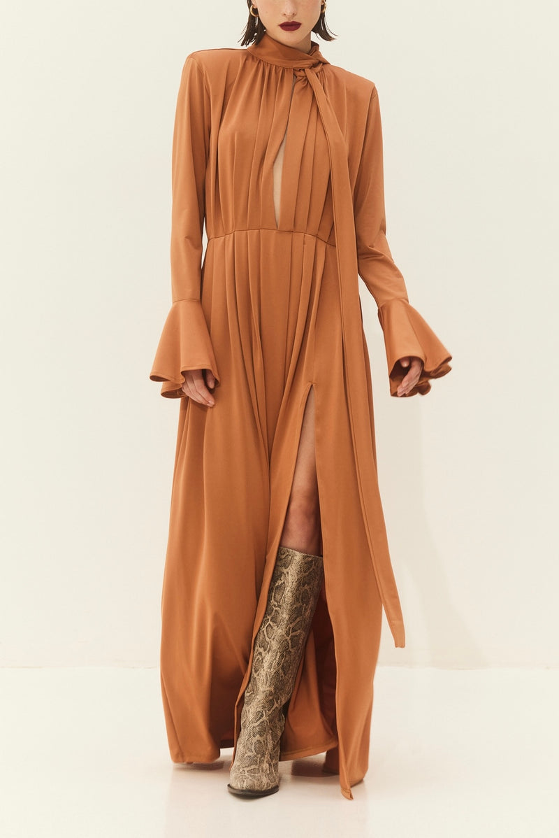 LONG DRESS "PEONY" CARAMEL