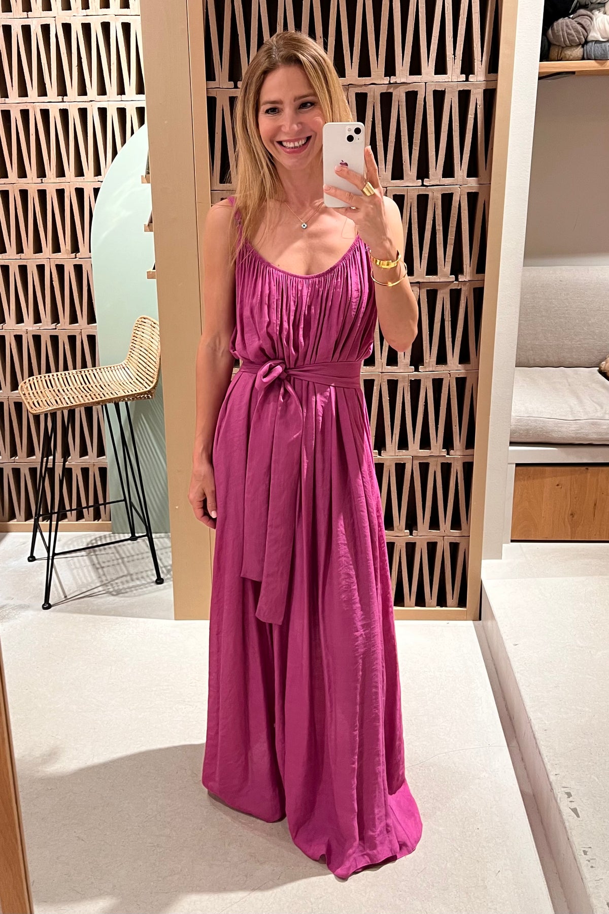 OVERSIZED LONG STRAPPY DRESS "CHARIS" MAGENTA