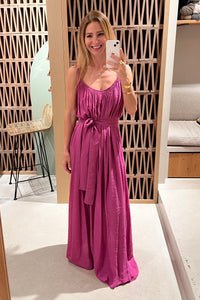 OVERSIZED LONG STRAPPY DRESS "CHARIS" MAGENTA