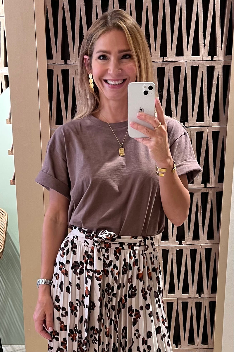 OVERSIZED COTTON T-SHIRT BROWN