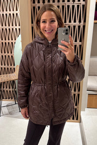 OVERSIZED LIGHT PUFFER JACKET BROWN