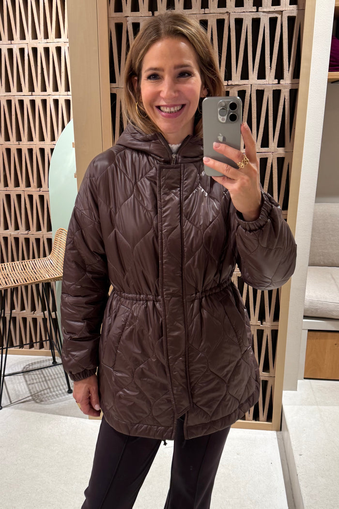 OVERSIZED LIGHT PUFFER JACKET BROWN