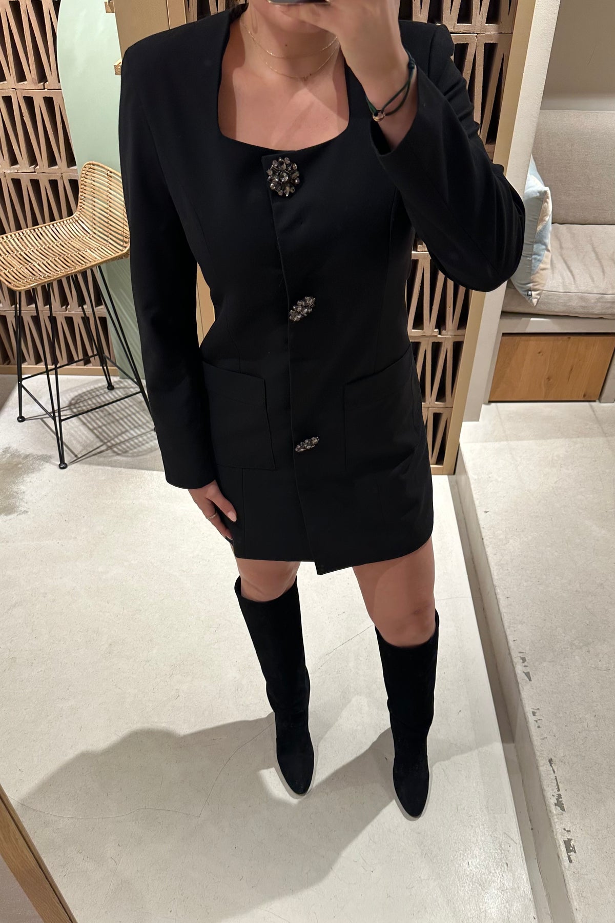 SHORT BLAZER DRESS BLACK