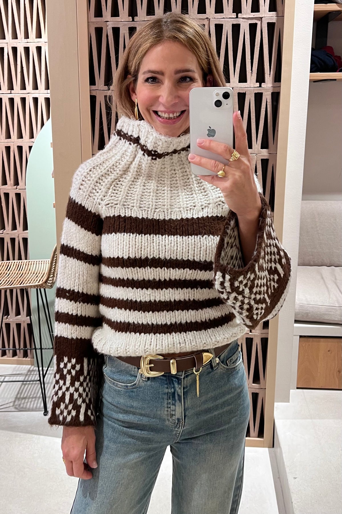 WIDE HUGE TURTLENECK PULLOVER "LINA" COFFEE