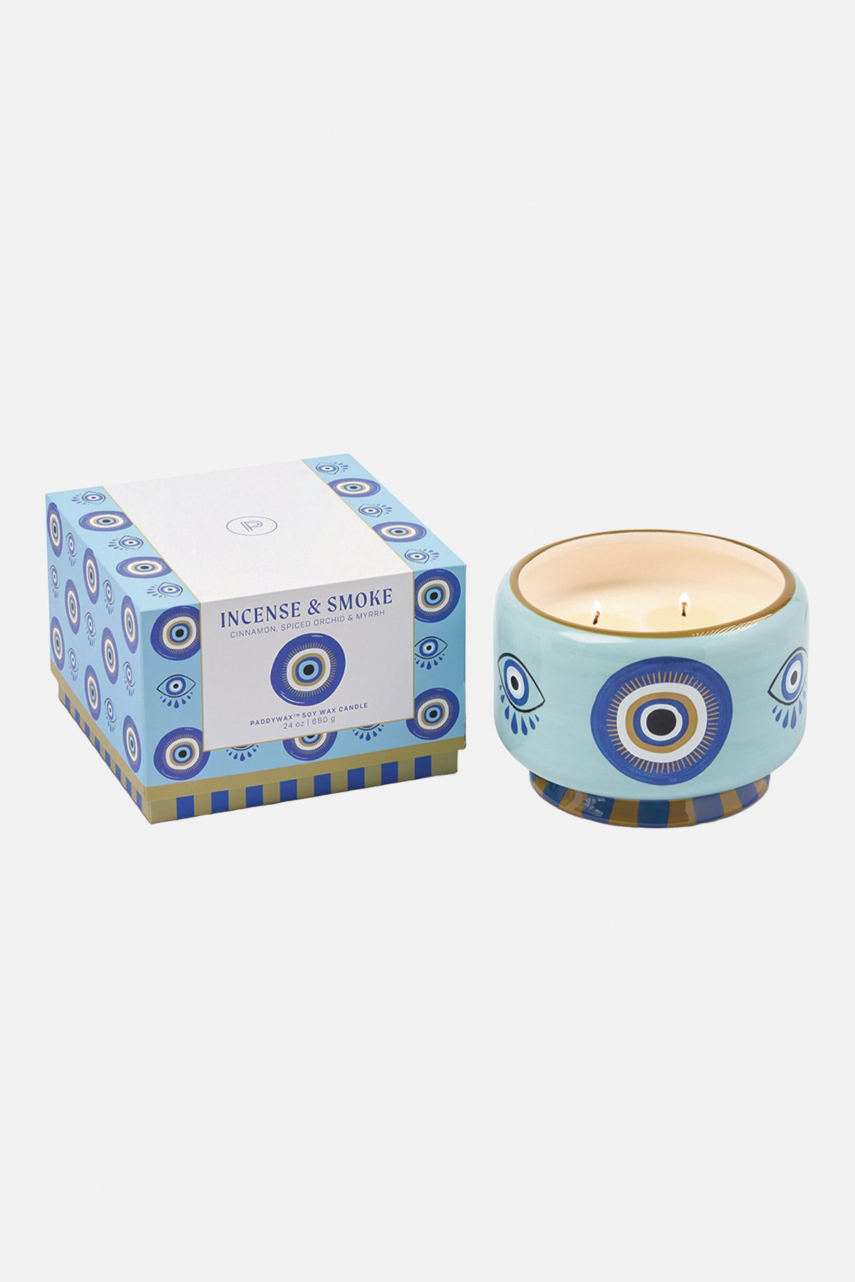BIG SCENTED CERAMIC CANDLE "EYE“ INCENSE AND SMOKE
