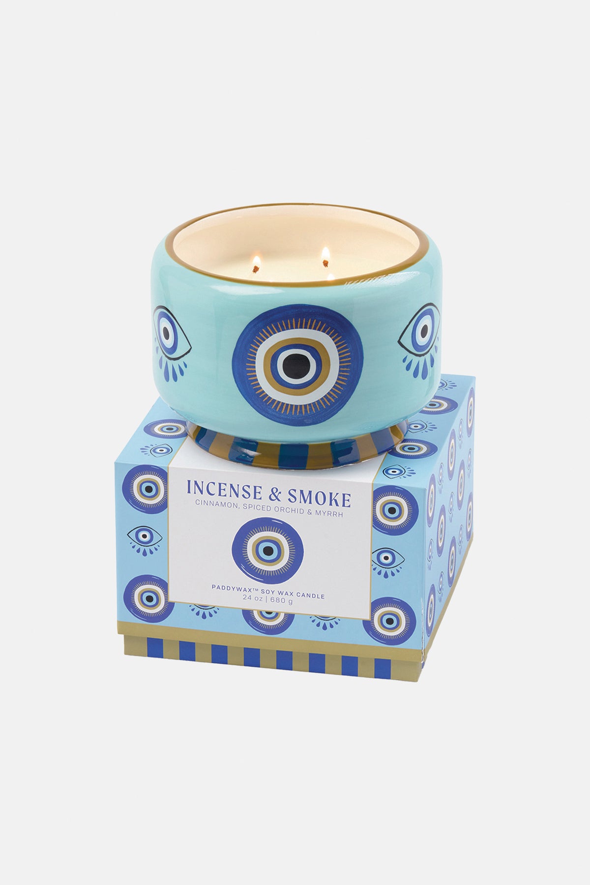 BIG SCENTED CERAMIC CANDLE "EYE“ INCENSE AND SMOKE