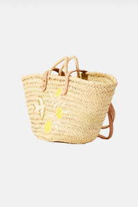 WOVEN & EMBROIDERED BASKET „LEMONBIRD“