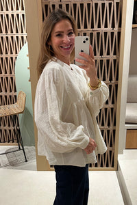 OVERSIZED COTTON MUSSELINE BLOUSE CREME