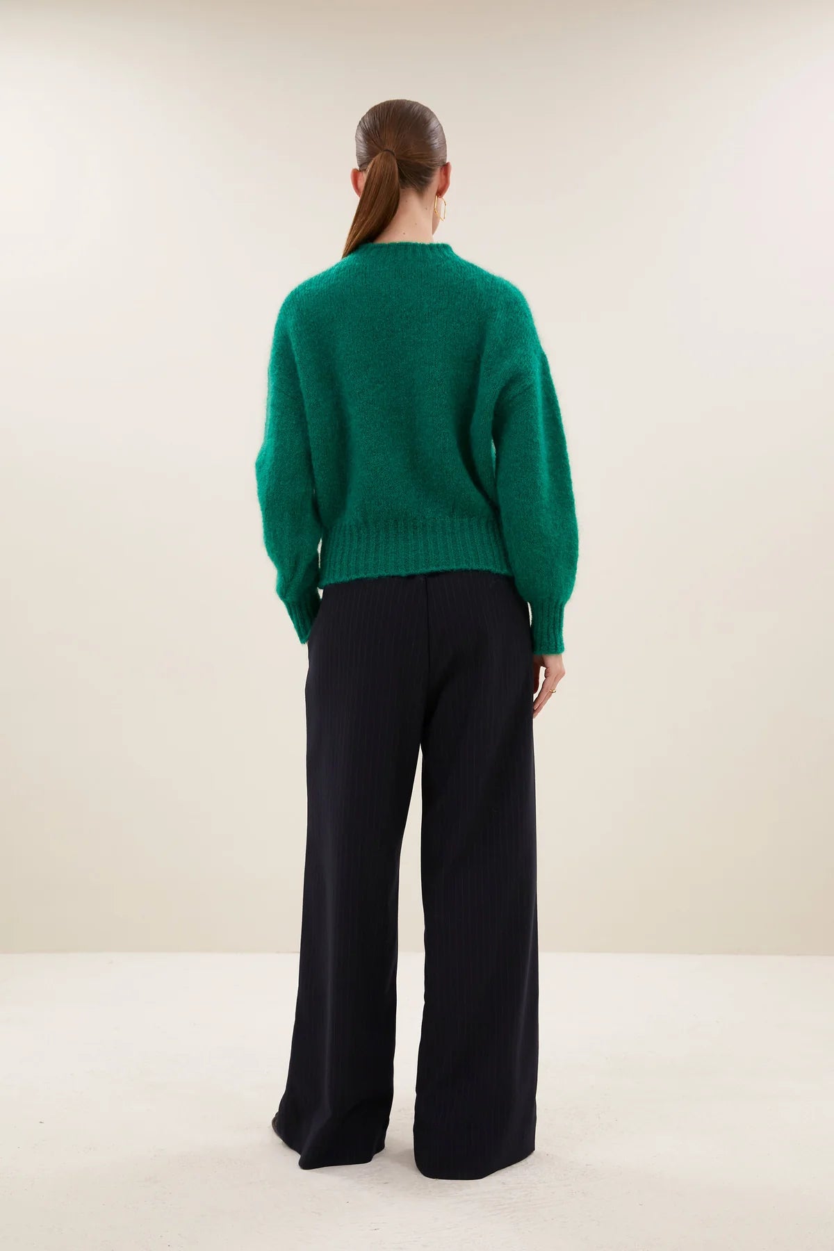 MOHAIR KNIT PULLOVER "SONNY" EVERGREEN