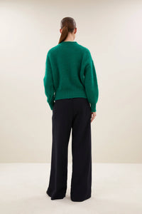 MOHAIR KNIT PULLOVER "SONNY" EVERGREEN