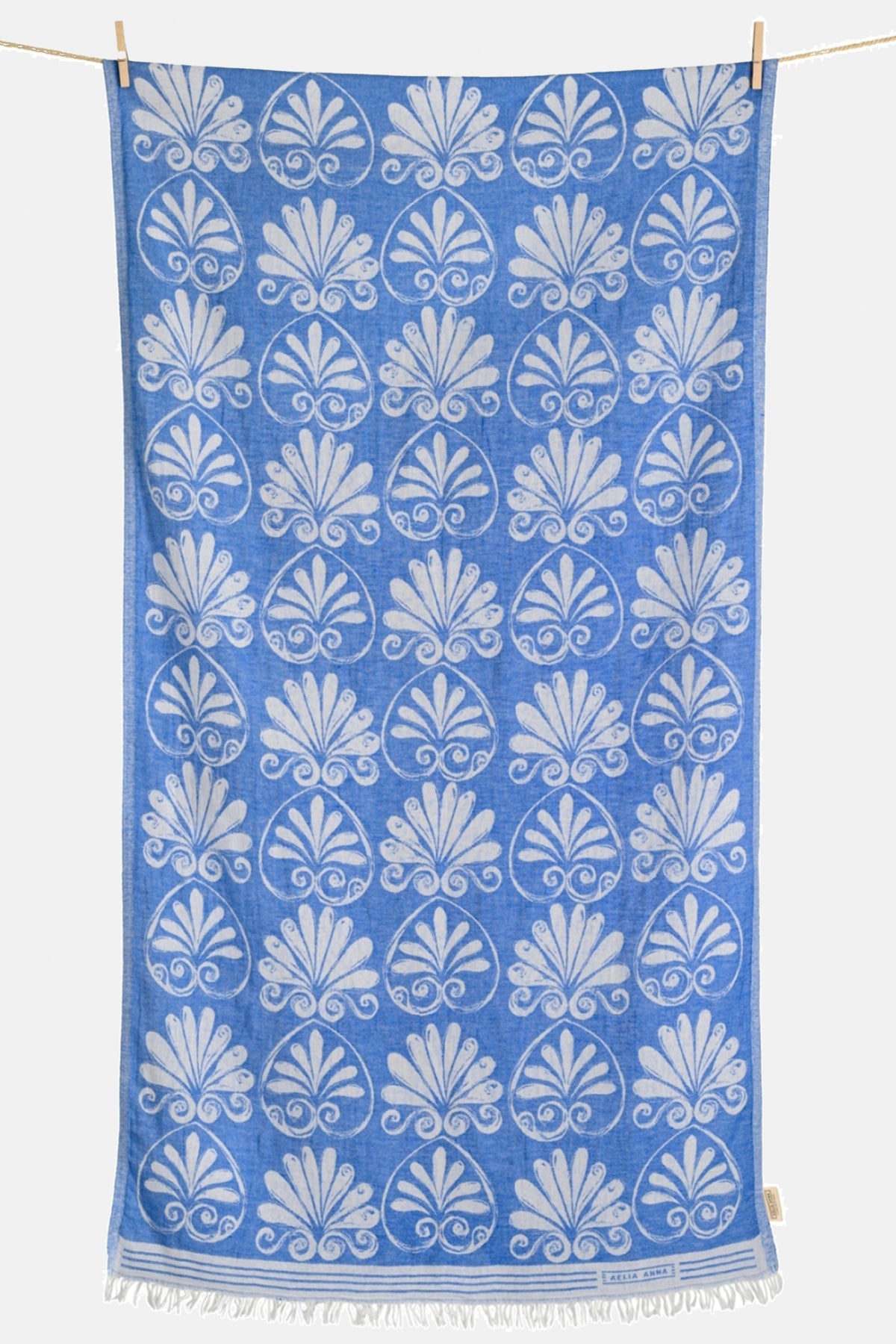 WOVEN BEACH TOWEL "AKROKERAMO" BLUE