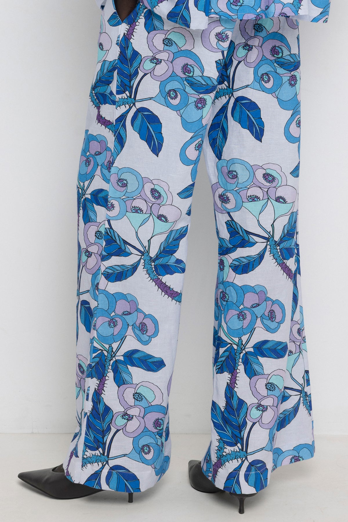 LINEN/COTTON PANTS "ALA" MULTI BLUE *PRE ORDER*