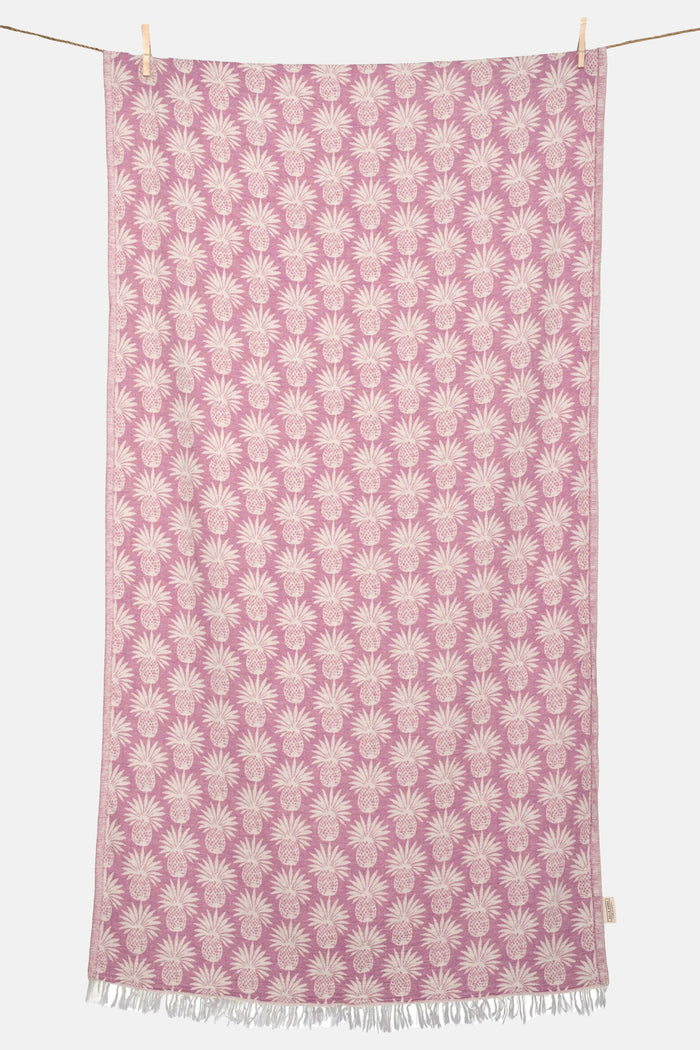 WOVEN BEACH TOWEL "ANANAS" PURPLE