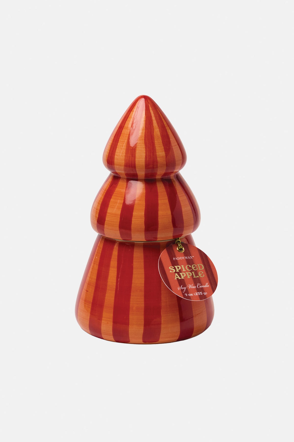 CERAMIC TREE CANDLE "SPICED APPLE“ RED/ORANGE