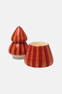 CERAMIC TREE CANDLE "SPICED APPLE“ RED/ORANGE