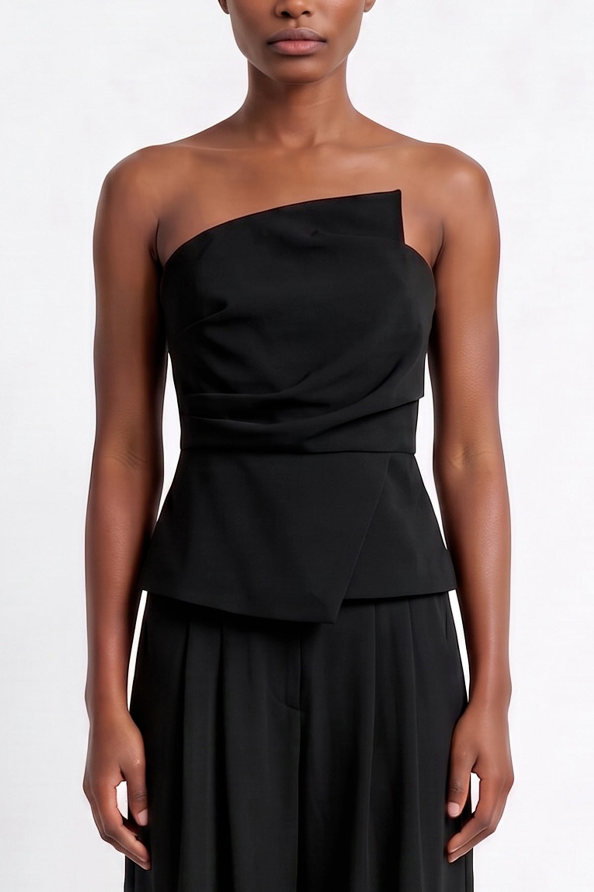 TAILORED BUSTIER TOP BLACK