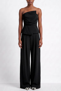 TAILORED BUSTIER TOP BLACK
