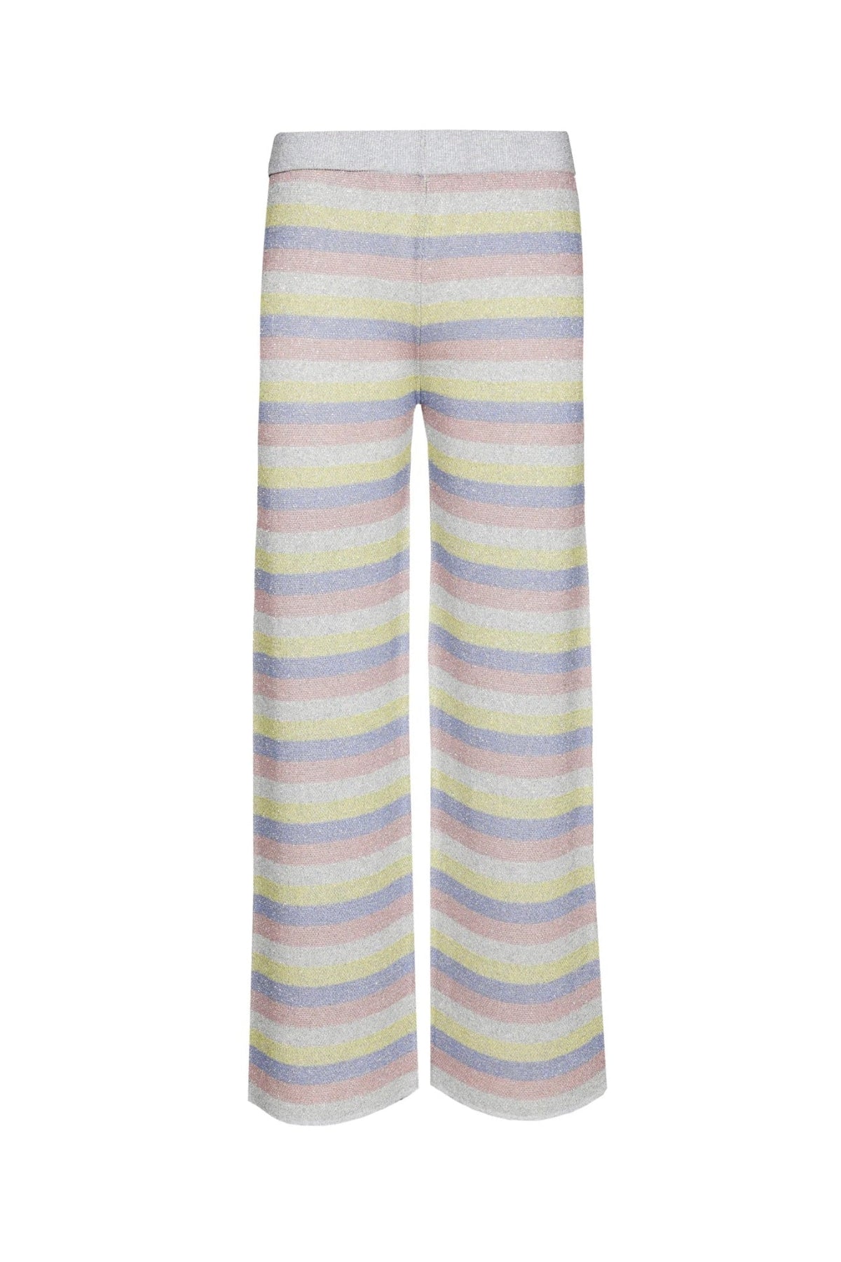 STRIPED VISCOSE PANTS "ASTRID" OFFWHITE/PINK/BLUE