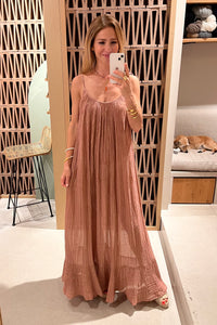 LONG BACKLESS DRESS "ASTARTI" RUSTY PINK