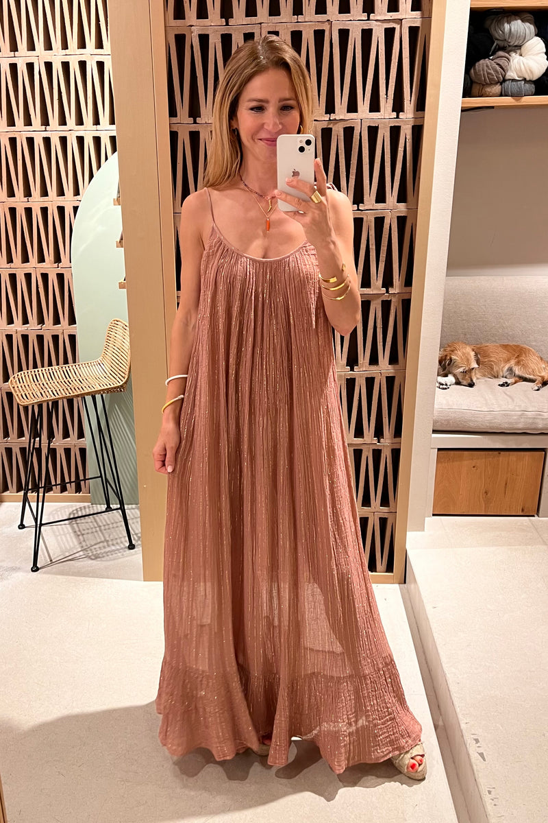 LONG BACKLESS DRESS "ASTARTI" RUSTY PINK