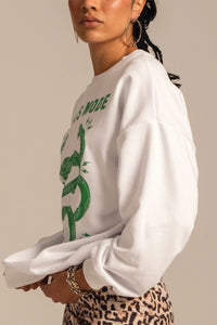 SWEATER "WILDERNESS" WHITE/GREEN