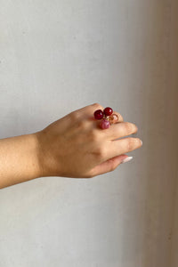 HANDMADE COCKTAIL RING "MURANO" BERRY